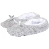 Clearance Gifi Chaussons ballerines gris avec noeud femme