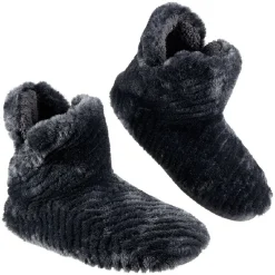 Discount Gifi Chaussons bottes adulte fourrés uni noir