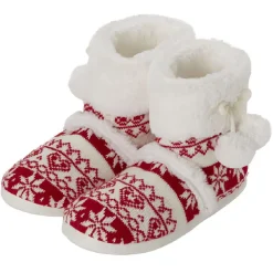 Gifi Chaussons bottes de noël rouge et blanc