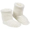 Clearance Gifi Chaussons bottes Femme uni blanc rayé gris T36/41