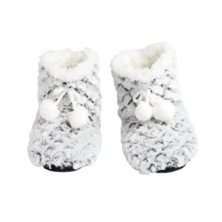 Clearance Gifi Chaussons bottes nid d'abeille à pompons pointure 36 à 41