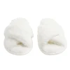 New Gifi Chaussons femme blanc peluche brides croisée T38/39