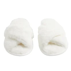 New Gifi Chaussons femme blanc peluche brides croisée T38/39