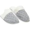 Discount Gifi Chaussons femme mule effet tricot gris blanc T36/41
