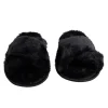 Hot Gifi Chaussons femme noir peluche brides croisée T40/41