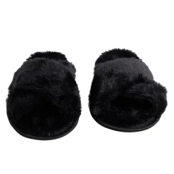 Gifi Chaussons femme noir peluche brides croisée T38/39