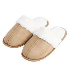 Outlet Gifi Chaussons mules femme marron fourrées T38/39