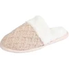Clearance Gifi Chaussons mules motif tricot beige femme