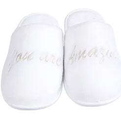 Clearance Gifi Chaussons mules you are amazing blanc femme