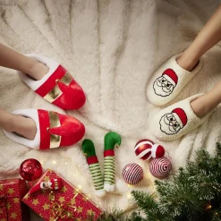Sale Gifi Chaussons Noël mixte blanc cassé et rouges T36 à 45