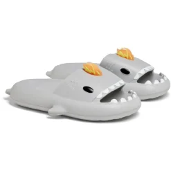 Clearance Gifi Chaussons requin flamme caoutchouc gris 42/43