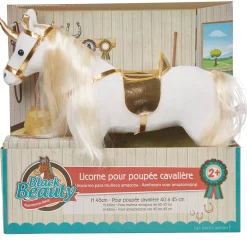 Gifi Jeux D'Imagination Et D'Imitation<Cheval licorne pour poupée cavalière blanc doré