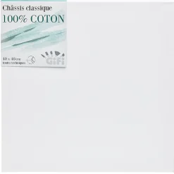 Gifi Châssis entoilé blanc 100% coton 40x40cm