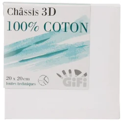 Gifi Châssis entoilé blanc 3D 100% coton 20x20cm