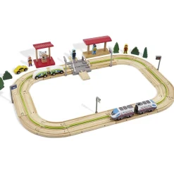 Gifi Jeux De Société Et Éducatifs<Circuit de train électrique en bois 79 pièces