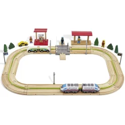 Gifi Jeux De Société Et Éducatifs<Circuit de train électrique en bois 79 pièces
