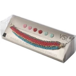 Sale Gifi Coffret bracelet chaîne + 3 paires de boucles d'oreilles