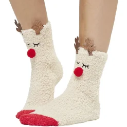 New Gifi Coffret chaussettes de Noël cocooning modèle Renne marron rouge