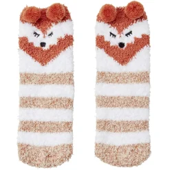 Clearance Gifi Coffret chaussettes en maille doudou motif rayé beige marron