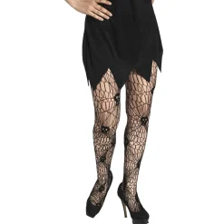 Hot Gifi Collant résille tête de mort déguisement Halloween femme