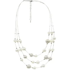 Sale Gifi Collier câble 3 rangs avec perles