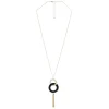 Outlet Gifi Collier chaîne avec pendentif pompon noir doré