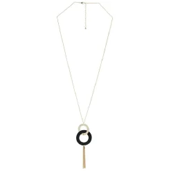 Outlet Gifi Collier chaîne avec pendentif pompon noir doré