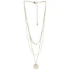 New Gifi Collier 3 rangs doré avec pendentif