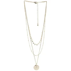 New Gifi Collier 3 rangs doré avec pendentif
