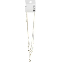 Discount Gifi Collier 3 rangs lunaire avec pampilles et médaillon soleil lune