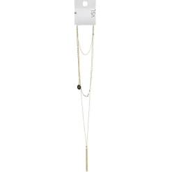 Sale Gifi Collier 3 rangs pompon métal doré 40x8x2