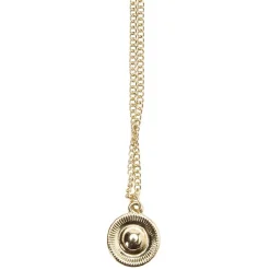 Sale Gifi Collier 3 rangs pompon métal doré 40x8x2