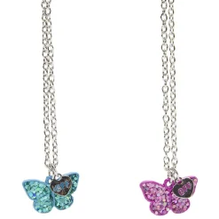 Hot Gifi Collier x2 avec médaillon papillon Best friends