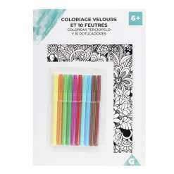 Gifi Coloriage velours avec 10 feutres