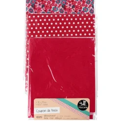 Gifi Coupon de tissu 46x55 cm en coton rouge