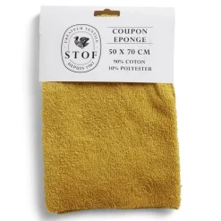 Gifi Coupon tissu coton éponge 50x70cm jaune moutarde