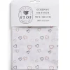Gifi Coupon tissu imprimé coeurs 70x100cm coton blanc