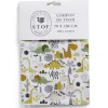 Gifi Coupon tissu imprimé dinosaures 70x100cm coton blanc, vert et orange