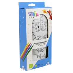 Gifi Coussin à colorier et ses 4 crayons