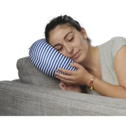 Online Gifi Coussin de voyage 3 en 1 rayé bleu et blanc