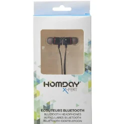 Écouteurs bluetooth Homday noir finition métal*Gifi New