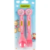 Couvert enfant plastique rose Fulanitos x2*Gifi New