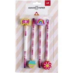 Crayon à papier avec gomme intégrée forme fantaisie L23,5cm x6*Gifi Best