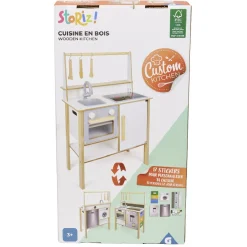 Clearance Gifi Cuisine enfant à customiser blanche en bois