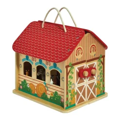 Gifi Jeux D'Imagination Et D'Imitation<Écurie transportable en bois et accessoires