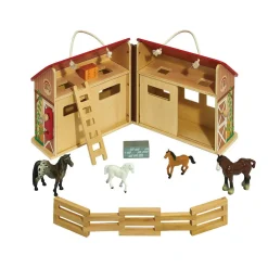 Gifi Jeux D'Imagination Et D'Imitation<Écurie transportable en bois et accessoires