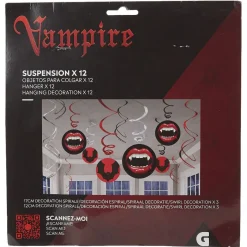 Décoration Halloween à suspendre bouches vampire et chauve souris x12*Gifi Sale