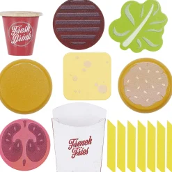 Gifi Jeux D'Imagination Et D'Imitation<Dinette burger Storiz en bois 17 pièces