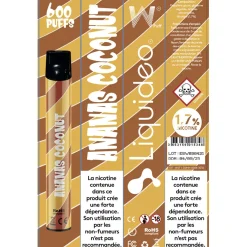 E-cigarette jetable ananas coconut 2 ml 1.7% nicotine*Gifi Best