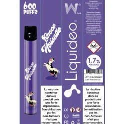E-cigarette jetable choco noisette 2 ml 1.7% nicotine*Gifi